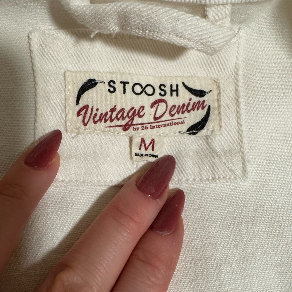 Cream Button-Up Denim Jacket - Picture 3 of 3